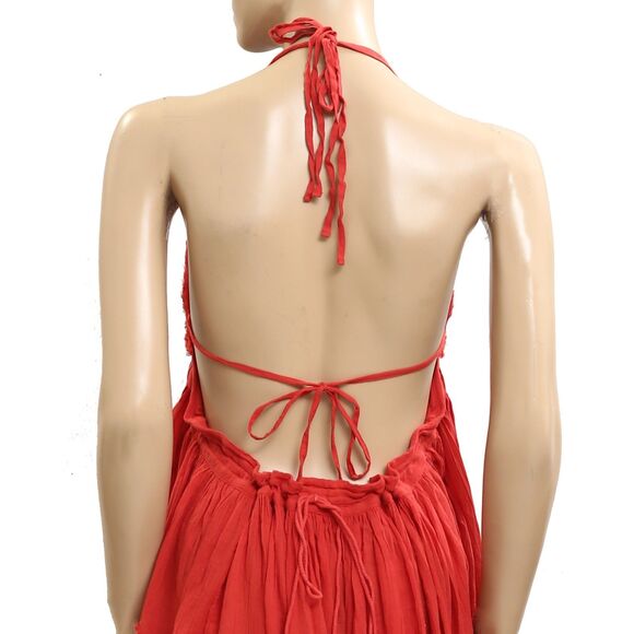 Free People Endless Summer 100 Degree Mini Dress Halter Beach Ruffle S 283567 - Picture 11 of 14